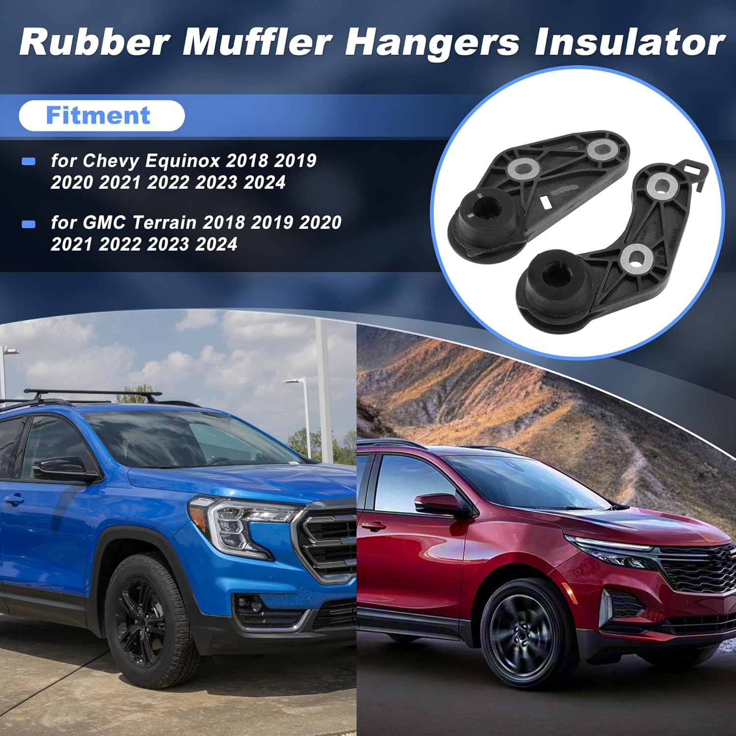 1 Set Rear Driver Passenger Side Muffler Hanger for Chevrolet Equinox 2018-2024 Muffler Cushion Bracket for GMC Terrain 84163380/84205378