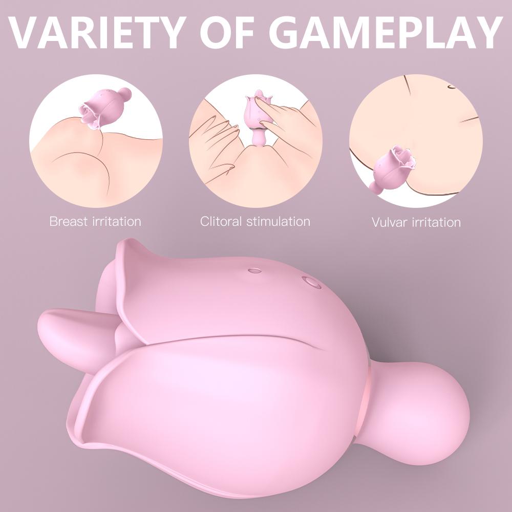 9Speed Sex Toys For Women Vibrators Adult Games Super Vibration Tongue Licking G-Spot Clitoral Stimulation Imitation Rose Design