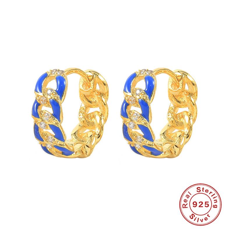 

Серьги-цепочки с каплями масла из стерлингового серебра S925, застежки-пряжки, модные трендовые универсальные женские серьги 925 Silver