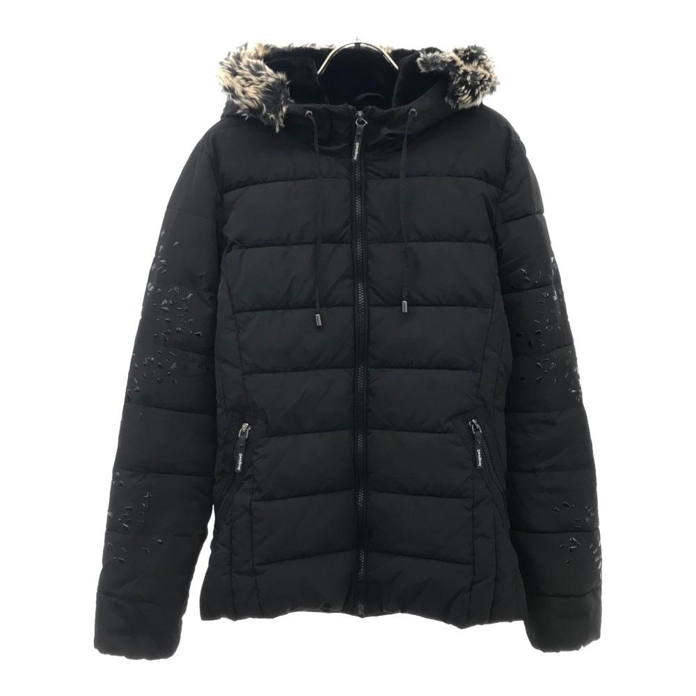 

Desigual with fur hood Batting jacket S black Back bore Women Used