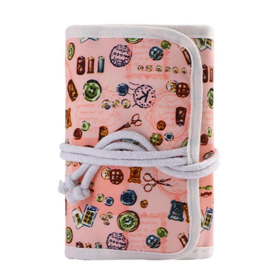 Crochet Hook Organizer Roll-Up Storage Bag Foldable Multi-Compartment Crochet Hook Case for Crochet Knitting Accessories