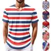 Summer Men's Popular T-shirt Printed V-neck Short Sleeved T-shirts