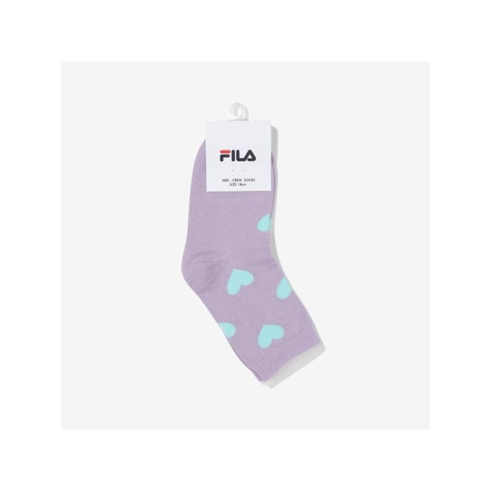[fila Kids] All Over Heart Pattern Long Neck Socks  Fk3scf5356f Lvd  q0zFk3scf5356fLvd