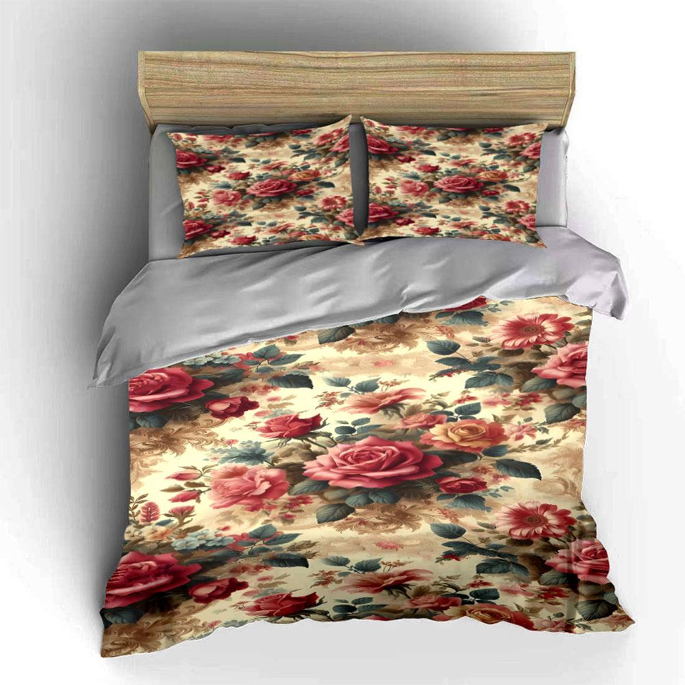 Red and Pink Roses. Bedding Sets Duvet Cover Sets Duvet Covers Pillowcases(1 * Duvet Cover 2 * Pillowcases Without Duvet Insert)