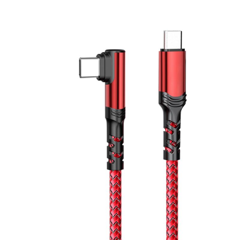 100W Fast Charging Type C Right Angle Cable High Speed Data Transfer Cord for Gamer Mobile Phone Charging Use