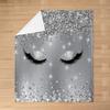 Abstract Closed Eyes Cute Eyelashes Blanket Lightweight Blankets All Season Throw Blanket for Couch Bed Soft Flannel Blanket