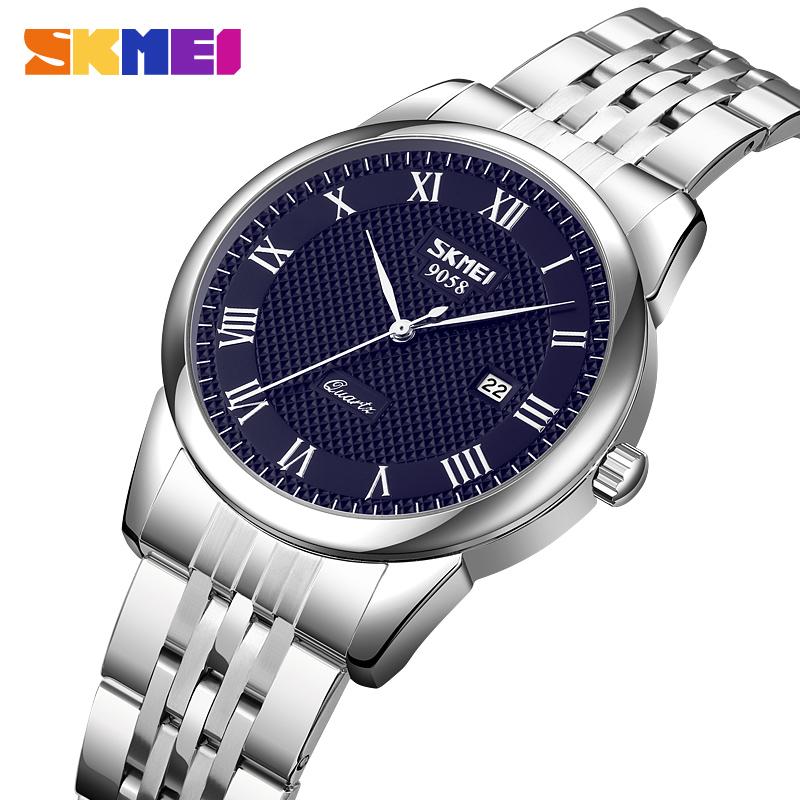 SKMEI 9058 Top Brand Couple Quartz Watch Date Watch Men's and Women's Fashion Leisure Waterproof Calendar Business Watch Reloj