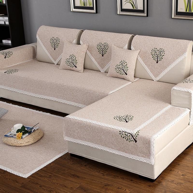 Hersteller Four Seasons Allgemeine Baumwoll- und Leinen-Sofakissen Modern Einfach Stoff Rutschfeste Sofabezüge Verdickte Europäische Sitzkissen