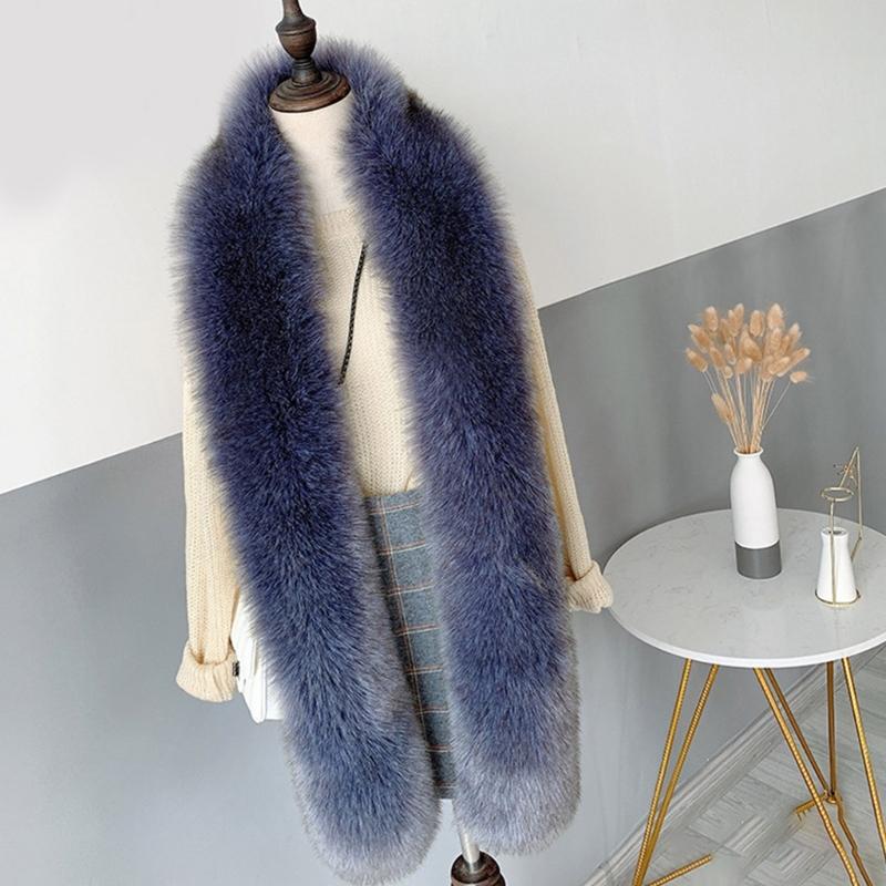 Luxurious Faux Furs Scarf Collar Long Neckerchief Shawl Wrap for Women Winter Warmth Evening Party Fuzzy Stoles Shrug