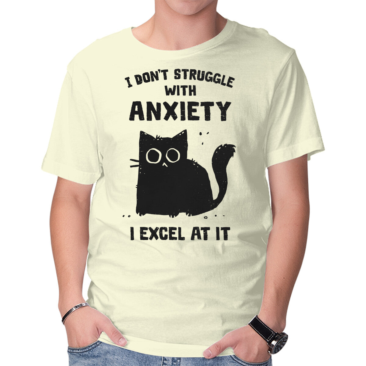 Unisex Crew Neck T-Shirt Struggling With Anxiety Graphic Short Sleeve Casual Tee XXXXL