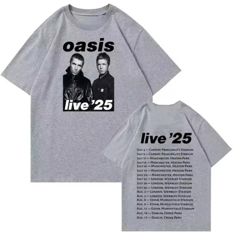 Oasis Live 25 Tour T-Shirts Women Summer Casual O-Neck Short Sleeve Tees Fans Gift Boys Clothes Girls Oversize Clothes 2025 Y2K