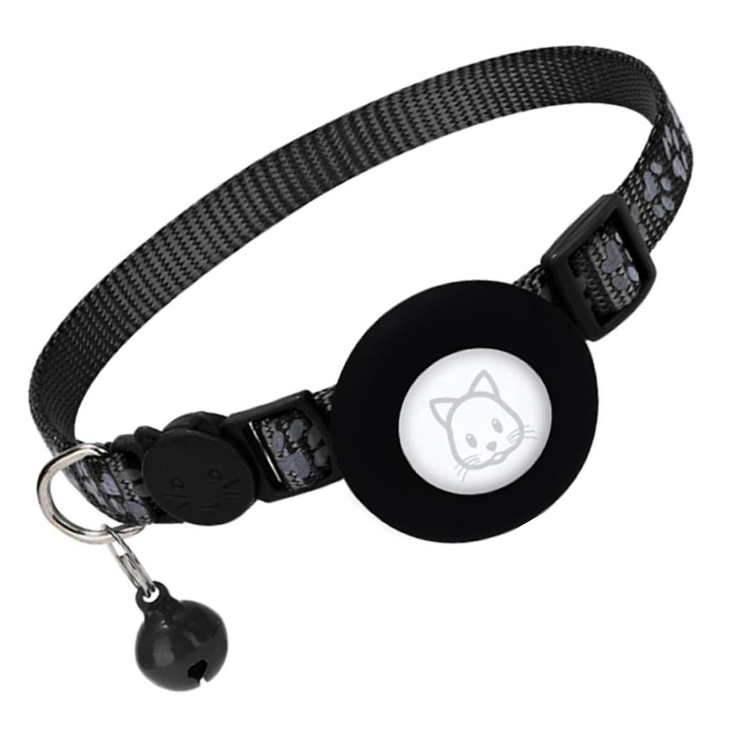 Locator Cat Collar Prevent Lost Reflective GPS Cat Collar with Safety Buckle and Bell for Small Pet