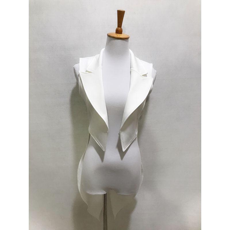 

Бар Го-го Танцевальная группа DS Костюм для ведущего танцора Костюм для выступления Элегантный Костюмы Ласточкин хвост White L