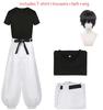Jujutsu JJK Manga Anime Fushiguro Toji Satoru Gojo Cosplay Kostümü Peruk Tişört Pantolon Gül Ağı Cadılar Bayramı Noel Hediyesi