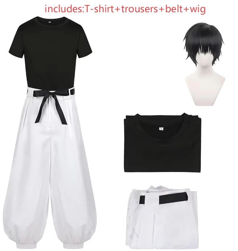 Jujutsu JJK Manga Anime Fushiguro Toji Satoru Gojo Cosplay Kostuum Pruik T-shirt Broek Roos Net Halloween Kerstcadeau XXL