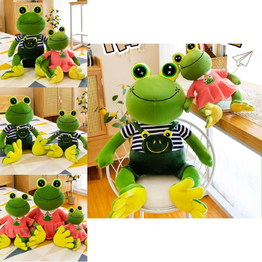 Cute Cartoon Frog Plush Toy Soft Crystal Velvet Stuffed Animal Gift For Kids 30cm 40cm 50cm