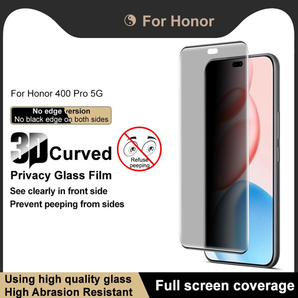 IMAK For Honor 400 Pro 5G (Global) Anti Spy Tempered Glass Screen Protector (No Edge Version)