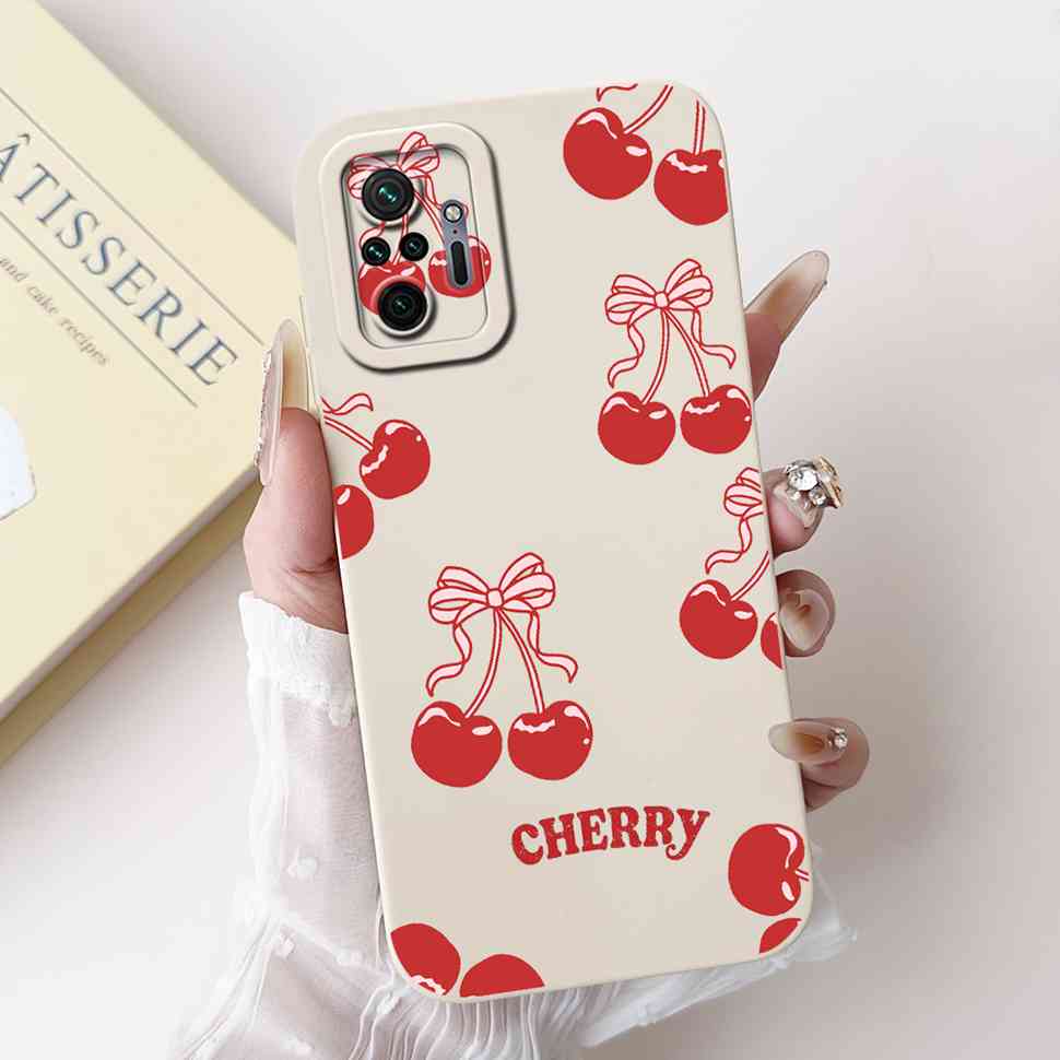 For Xiaomi Redmi Note 10 Pro 4G 6.67" Case Cherry Fashion Girl Soft Silicone TPU Cover For Redmi Note 10Pro 4G M2101K6G Shell
