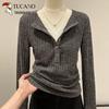 Woodpecker Women's Lace Faux Two-Piece Long Sleeve Knit Top