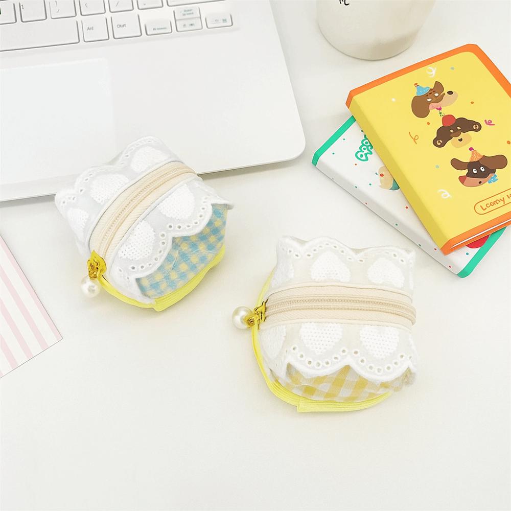 Multifunctional Small Lipstick Bag Lace Earphone Bag Sweet Mini Coin Purse Travel