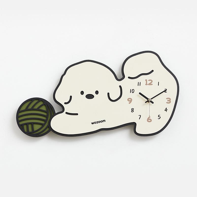 Wozoom Cute Dog Creative Wall Clock for Living Room or Dining Room