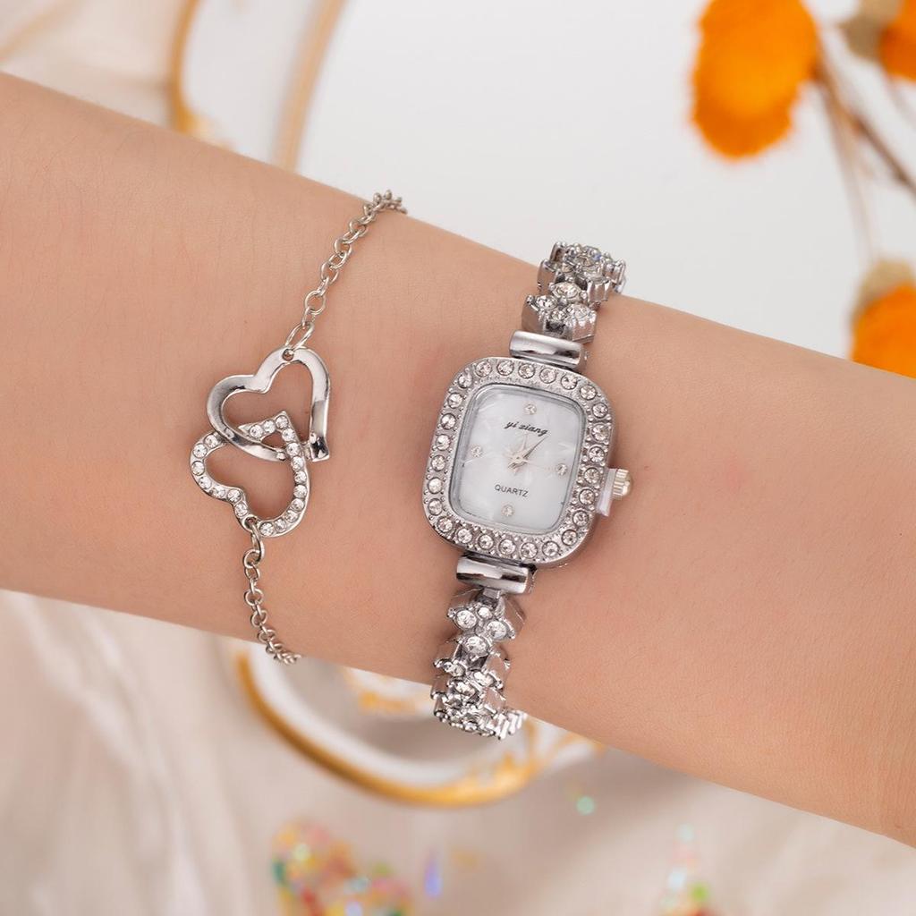 Leichter Luxus Kleines Zifferblatt Armband Set Damenuhr