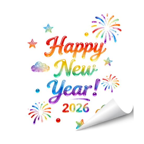 1/2 Foi 2026 Anul Nou Autocolant Static de Geam Removabil Impermeabil Decal Decorare Festival Sărbătoare An Nou Fericit