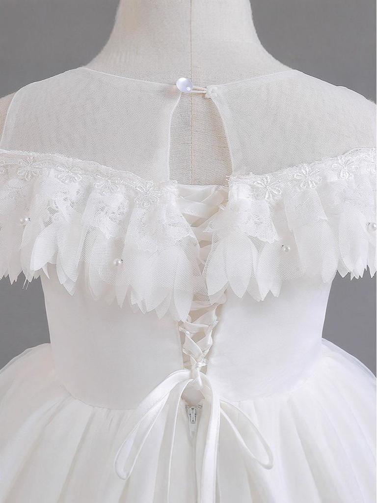 Children's Elegant Fluffy Princess Gown for Little Girls - Wedding, Host, or Piano Performance Dress