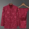 Men's Retro Ice Silk Long-Sleeved Tang Suit for Spring/Summer - Middle-Aged & Elderly Hanfu Tai Chi Outfit