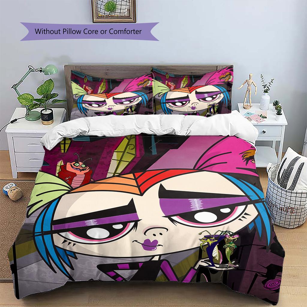 Little Bug Girl  Pattern Bedding Quilt Set  Home Decoration  Gift (1 * duvet cover + 2 * pillowcase  without core)