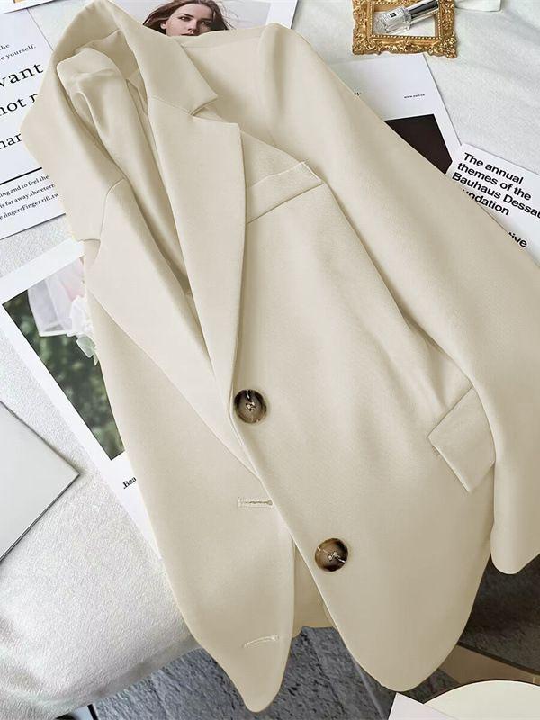 Blazer Petite Feminino Azul Chic 2025: Casaco Casual Estilo Coreano para Primavera e Outono