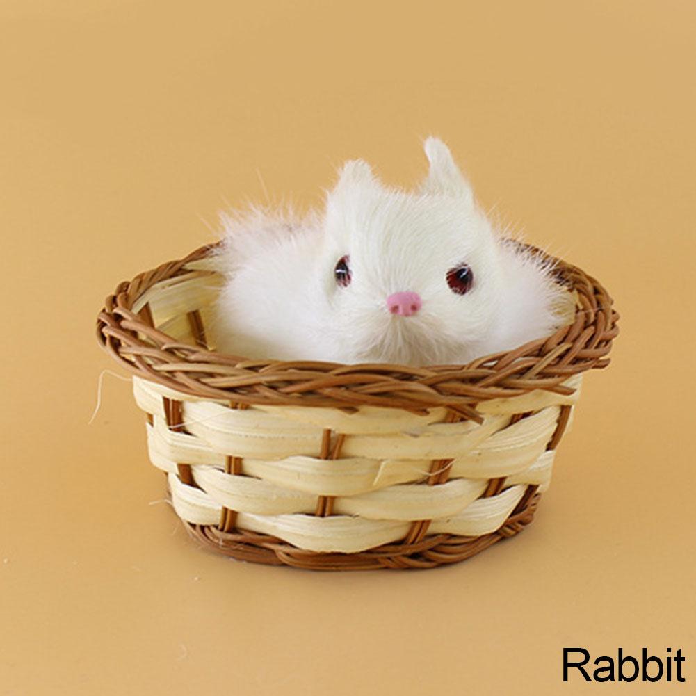 

Simulation Plush Animal Toy Cute Mini Bunny Cat with Bracket Cute Car Accessories for Girls Car Decoration Automoblie Ornament