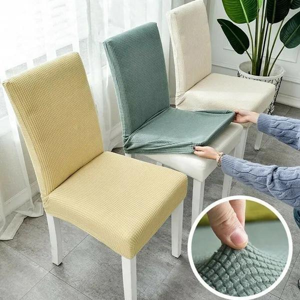 Жаккардовый чехол на стул, эластичный чехол на стул, эластичный чехол, чехол для сиденья, защита от пыли, украшение стула, столовая, свадьба, вечеринка