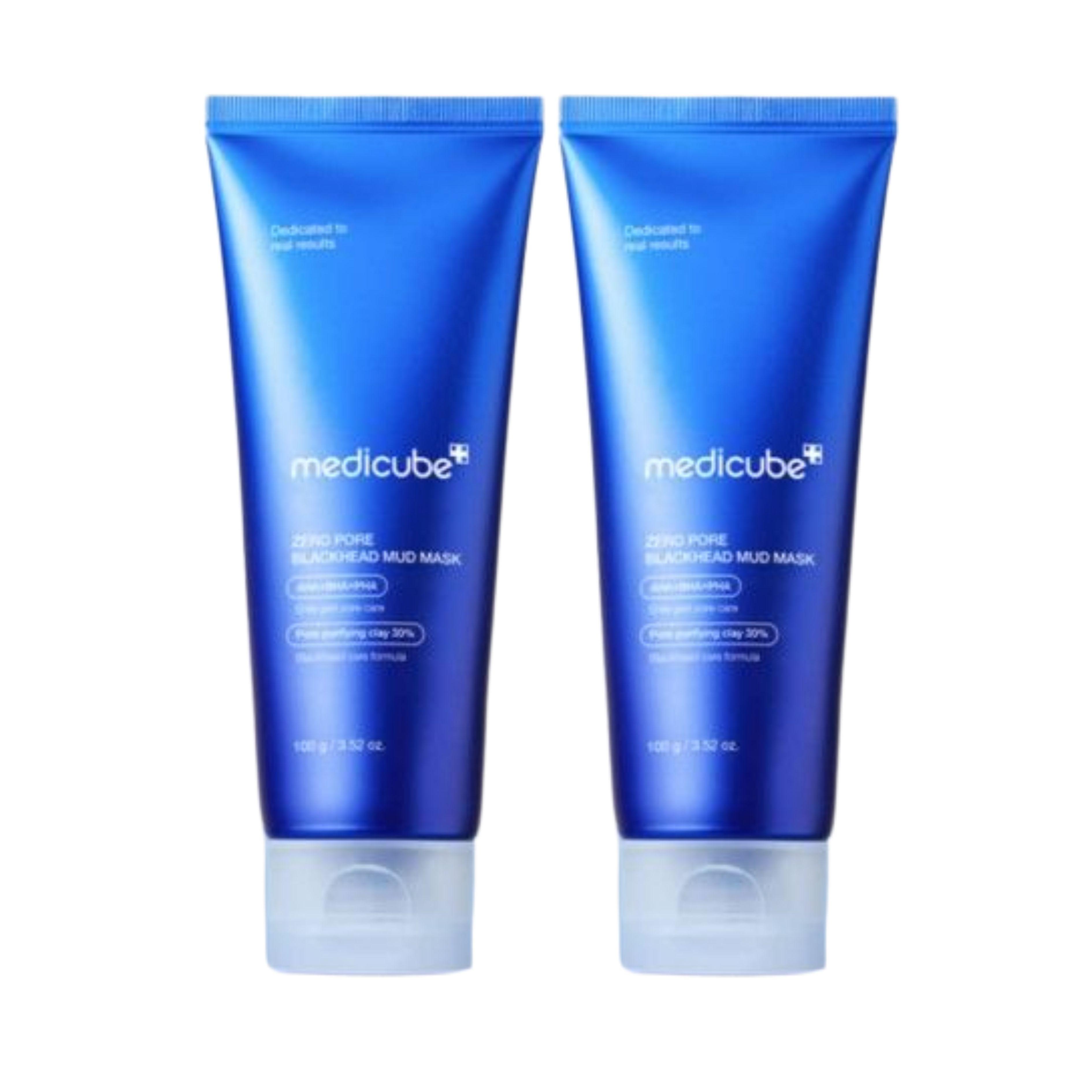 MEDICUBE Zero Pore Blackhead Mud Mask Deep Cleansing  Pore Tightening Pack 100ml x 2