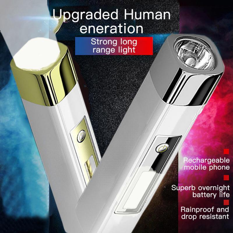 Portable Mini Flashlight Power Bank Output Flashlight with Side Lights Outdoor Portable Mini Flashlight Outdoor Bicycle ABS Flashlight