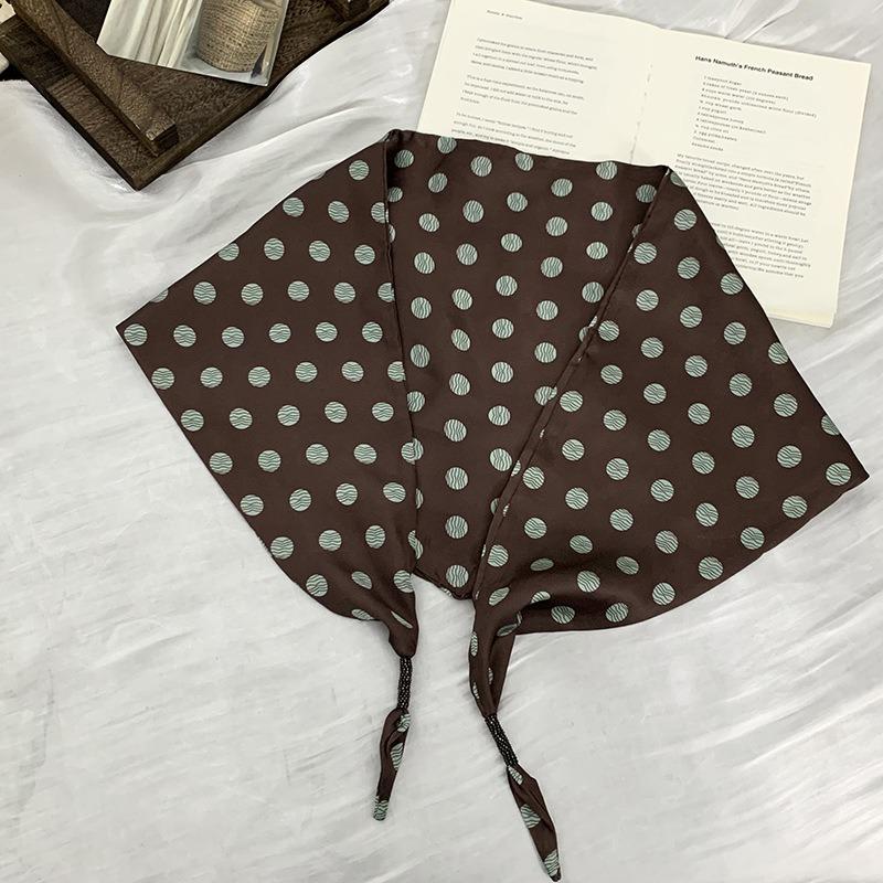 Headscarf silk scarf high-end sense retro neck protection scarf triangle scarf scarf women's floral headband bag head silk scarf