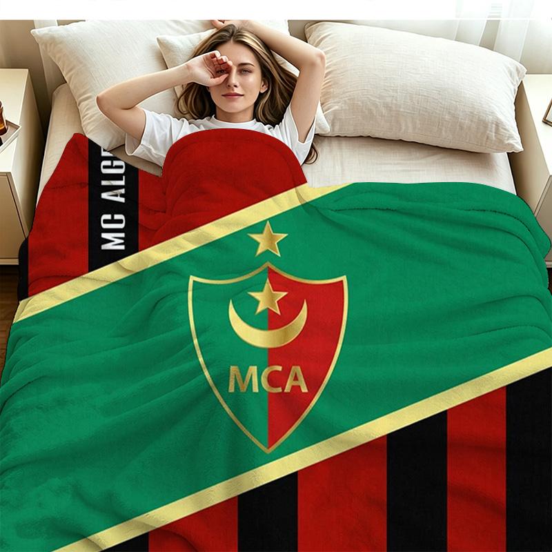 Mouloudia Club Alger MCA Print Flannel Blanket High Quality Warm Comfortable Cover for All Seasons Perfect for Gifts Home Decor