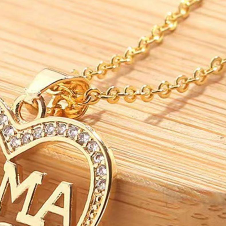 Rhinestone Heart-Shaped Pendant Necklace Fashion Elegant Necklace Jewelry Accessories for Daily Wear Gifting Mothers Day Gift
