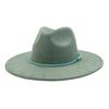 Unisex Suede Felt Fedora Hat Wide Brim Flat Edge Elegant Classic Gentleman Hat