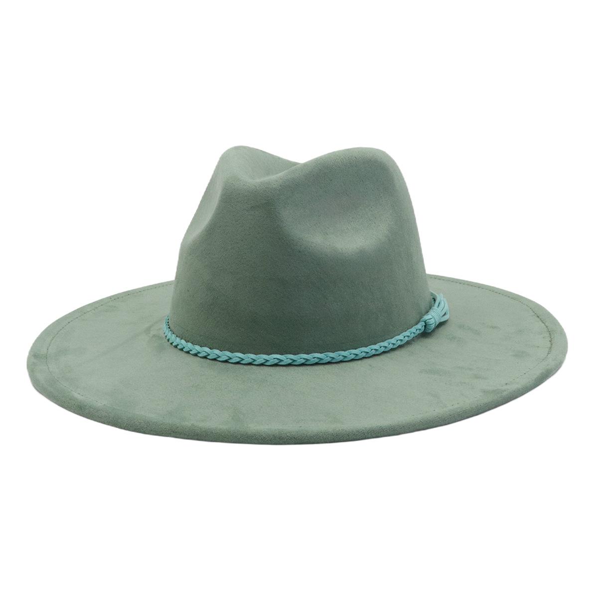Unisex Suède Vilt Fedora Hoed Brede Rand Platte Rand Elegante Klassieke Herenhoed M 56-58cm gray