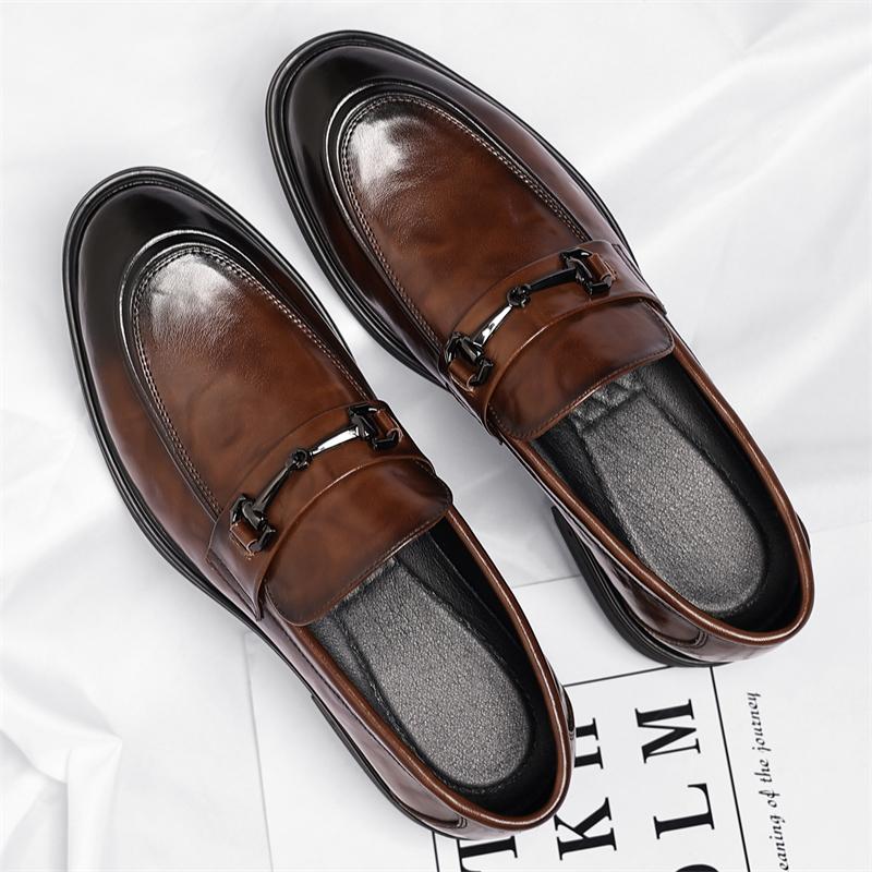 Fashion Fashion Men Business Casual Shoes Handmade Leather Loafers Comfortable Man Slip on Shoes Leisure Walk Driving Footwear Moccasins