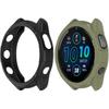 2Pack Soft TPU Case Cover (Black+Green) Compatible with Garmin Forerunner965 Running Smartwatch Protective Case Intended for Forerunner 965 Watch