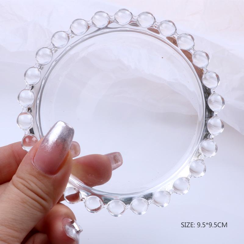 

2022 TSZS японская прозрачная стеклянная палитра DIY для ногтей, реквизит для стрельбы, демонстрационная доска, кристалл, драгоценный камень, пластина