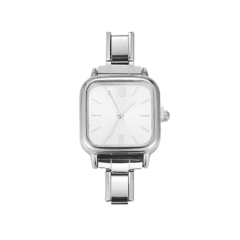 1PCS DIY Square Round Simple Watch Men Women's 9MM Width Italian Elastic Charm Stainless Watch Header Linker Bracelet Gifts