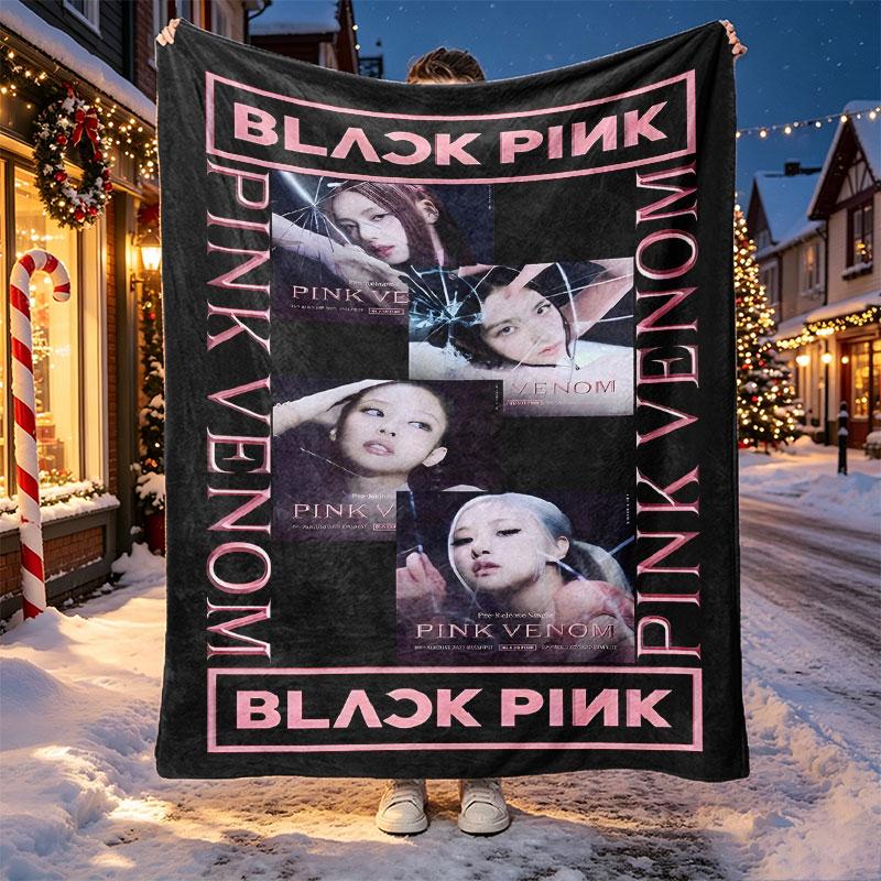 BLACKPINK Pattern Blanket for Home Decoration, Bed, Sofa, Car Travel, Camping, Suitable for All Seasons, Birthday Christmas Gift