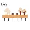 Solid Wood Coat Rack Wooden Key Holder, Organizer with 6 Hooks, Modern Wall Hooks for Entry Mounted Hanger Entryway Kitchen And Office Holder