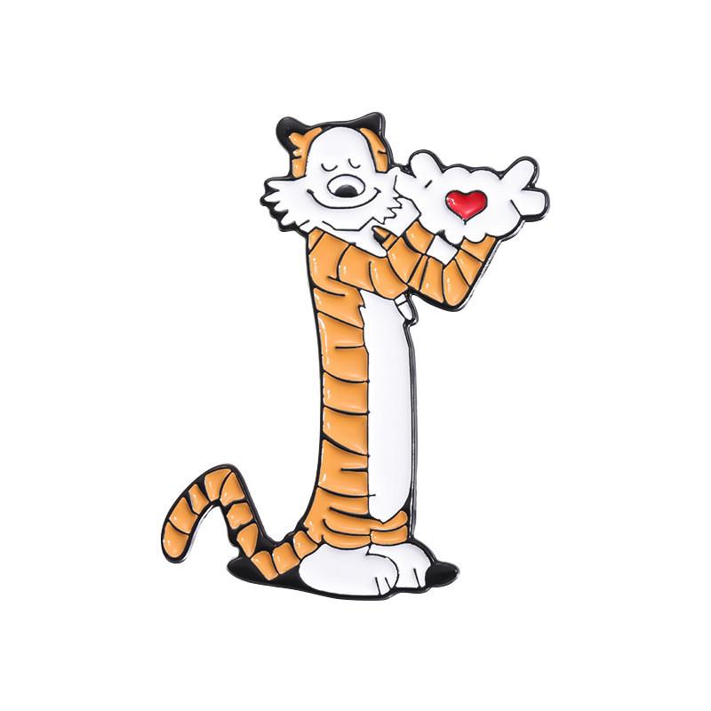 

Charming Cartoon Animal Tiger Brooch In Stylish Alloy Material For Fashion Accessories