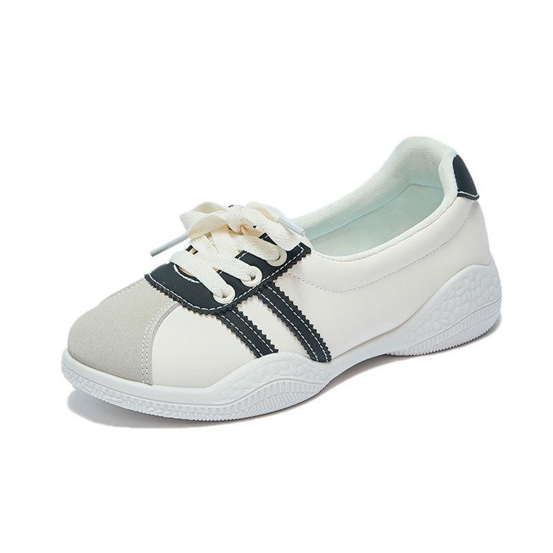 Shallow Mouth Casual Moral Training Shoes Women's Autumn 2025 New Soft-soled Shock-absorbing Sports Shoes Lace-up Versatile White Shoes