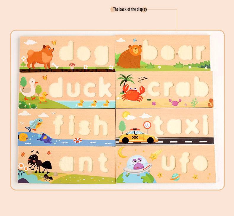 Children's Wooden Spelling & Matching Puzzle: Early Learning & Letter Recognition Toy