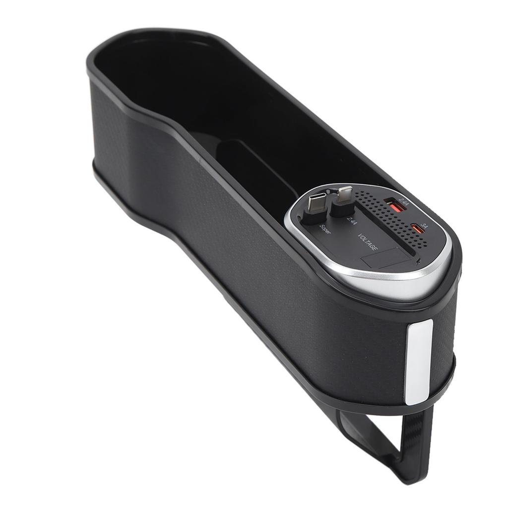 Car Seat Gap Filler Organizer with Charging Function DC12 To 24V Console Side Storage Box Universal for Cars